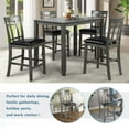 thumbnail image 3 of Kitchen Furniture 5 Piece Dining Table , Vintage Rectangular Counter Height Bar Table Set Furniture with 4 Chairs , Wood Dining Table and Chair Set for Dining Room, Pub and Bistro, Antique Gray, 3 of 9