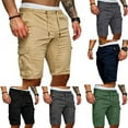 thumbnail image 6 of Mens Cargo Shorts Pants Casual Summer Beach Sport Gym Trousers Plain Elastic, 6 of 6