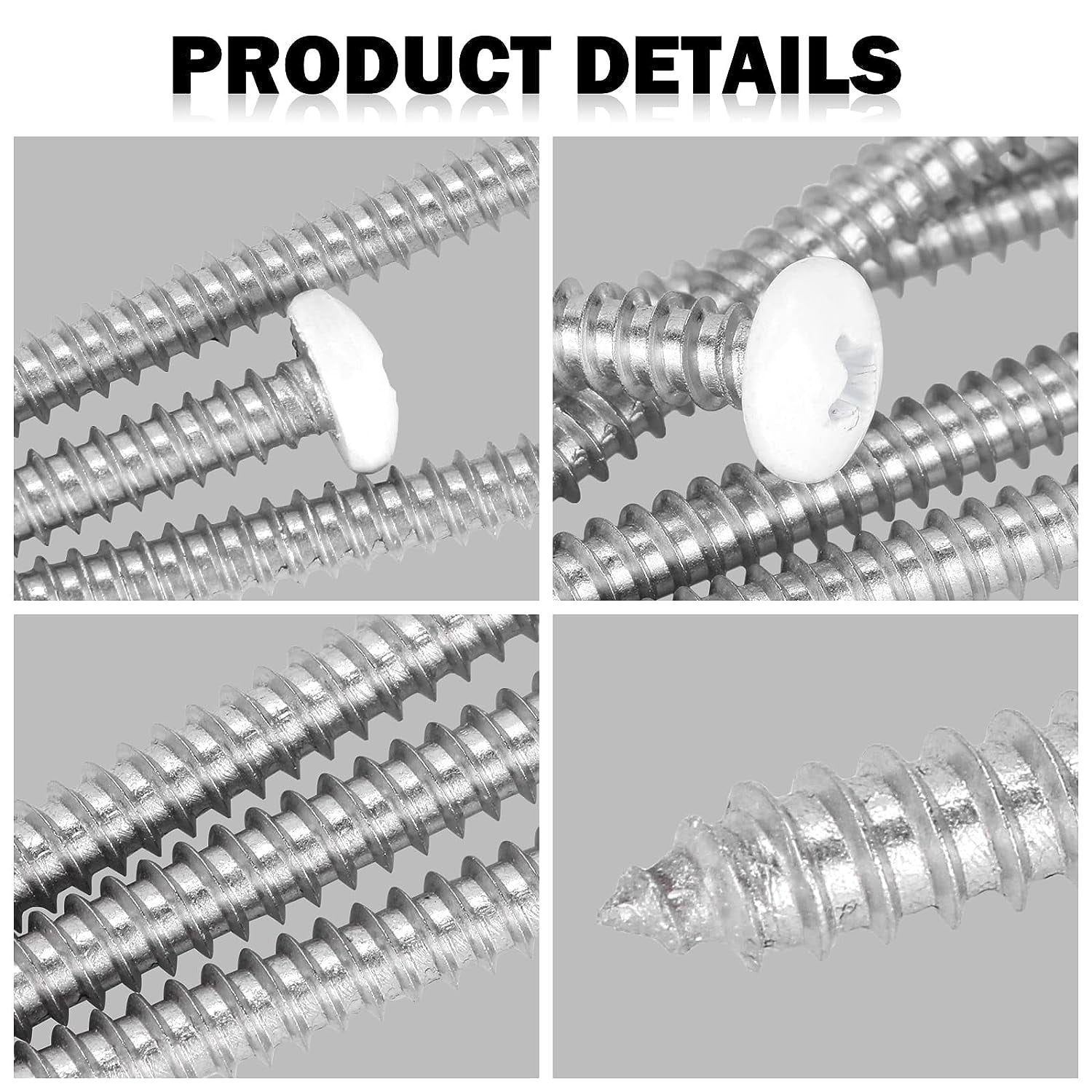 shiyou-White Head 100 PCS #6x2 Stainless Steel Phillips Pan