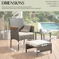 thumbnail image 5 of 5 Pieces Outdoor Patio Furniture Set with Table&Ottoman Outdoor Furniture Patio Set Bistro Wicker Patio Set (Brown Wicker&Khaki Cushion), 5 of 7