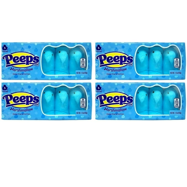 Easter Peeps Marshmallow Blue Chicks 1.5 oz. Pack Set of 4 GlutenFree
