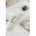thumbnail image 2 of Goo-Ki Light Brushed Brass Drawer Handles 3.8 in (96mm) Hole Centers Straight Bar Pull,6-Pack Solid Cabinet Handles for Kitchen Cabinets and Dresser Drawers, 2 of 5