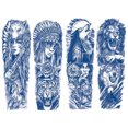 thumbnail image 2 of Etiqueta Engomada Del Tatuaje Brazo Arte Corporal 4 Uds Jesús Manga Completa Pegatinas Calavera Tatuajes Semipermanentes, 2 of 9