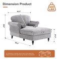 thumbnail image 2 of Aukfa Curved Arm Chaise Lounge Indoor Chair Oversized Mid-Century Modern Chair, 2 Pillows, Chenille, Light Gray, 2 of 10