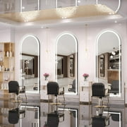 Hasipu 71 X 32 LED Arch Full Length Mirror, Black Frame Mirror with Lights Wall Mounted Free Standing Leaning for Bedroom, Living Room, Dressing Area