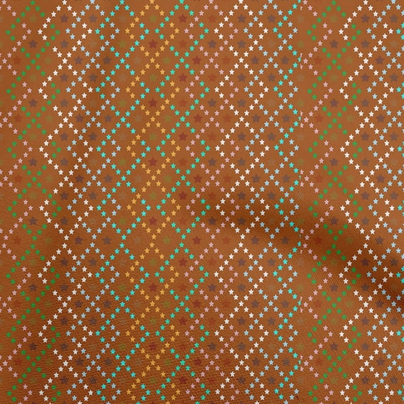 oneOone Rayon Brown Fabric Dot Dress Material Fabric Print Fabric By The Yard 56 Inch Wide