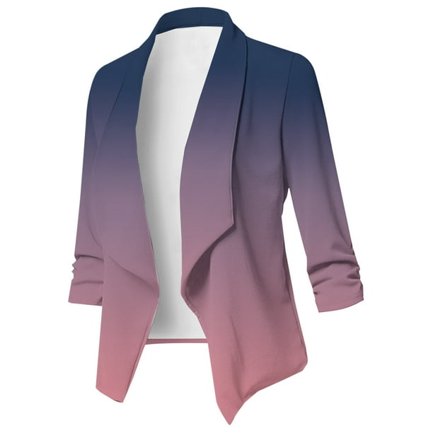 SUWHWEA Blazers for Women Business Casual,Women's Casual Lightweight Blazer  Open Front Lapel Long Sleeve Jacket Suits Work Office Jackets Blazer For  Daily/Work Purple L 