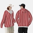 thumbnail image 4 of Vsdgher Rayures Rouge Blanc Imprimé Sweat à Capuche Adulte pour Hommes Femmes, Manches Longues Protection Solaire Chemises de Pêche pour Course Natation-Grand, 4 of 7