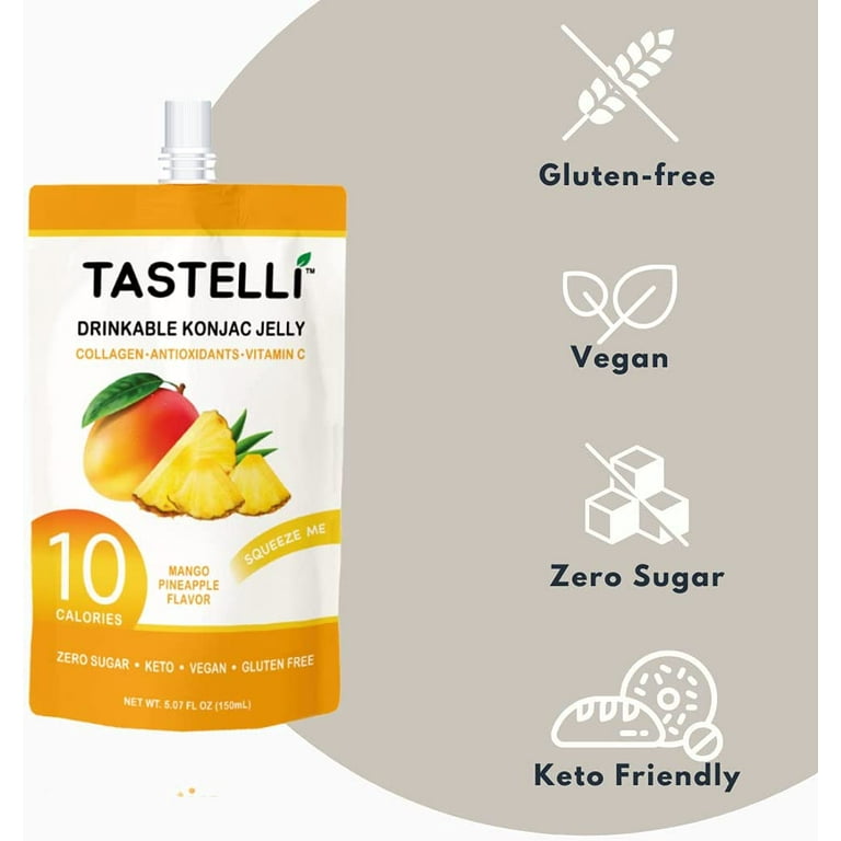 Tastelli Konjac Jelly Drink, 10 Calories, Mango Pineapple