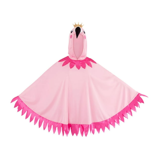 Disfraz de flamingo creativo de capa encapuchada para presentaciones en el escenario de carnaval cosplay