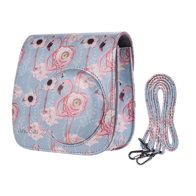 Mistaha Camera Case Bag with Strap Accessory Replacement for Fujifilm Instax Mini 9/8+/8s/8 Flamingo
