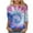 Blue, variant on LYXSSBYX 3/4 Length Sleeve Womens Tops Fashion Women's Comfortable Round-Neck 3/4 Sleeve Print Casual T-shirt Blouse