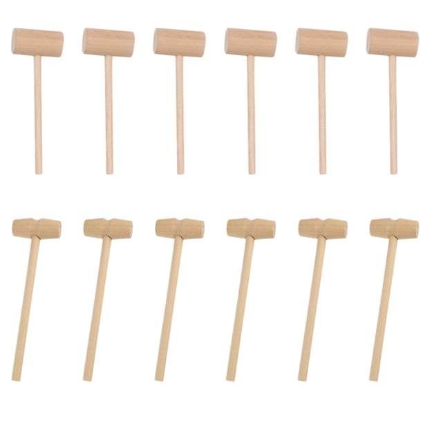EeaseMX 30 mini martillos de madera para mariscos, prácticos, redondos, ovalados, para cangrejos, langostas y pasteles.