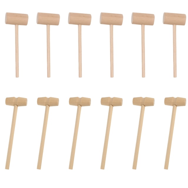 40Pcs Mini Seafood Wooden Hammers Practical Crab Lobster Round Oval Cake Mallets