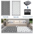 thumbnail image 5 of Nanan Outdoor Rug 8x10ft Modern Bordered Area Rugs, Waterproof Reversible Patio Rug Plastic Straw Outdoor Carpet for Deck, Backyard, Porch, RV & Camping, Gray & White, 5 of 9