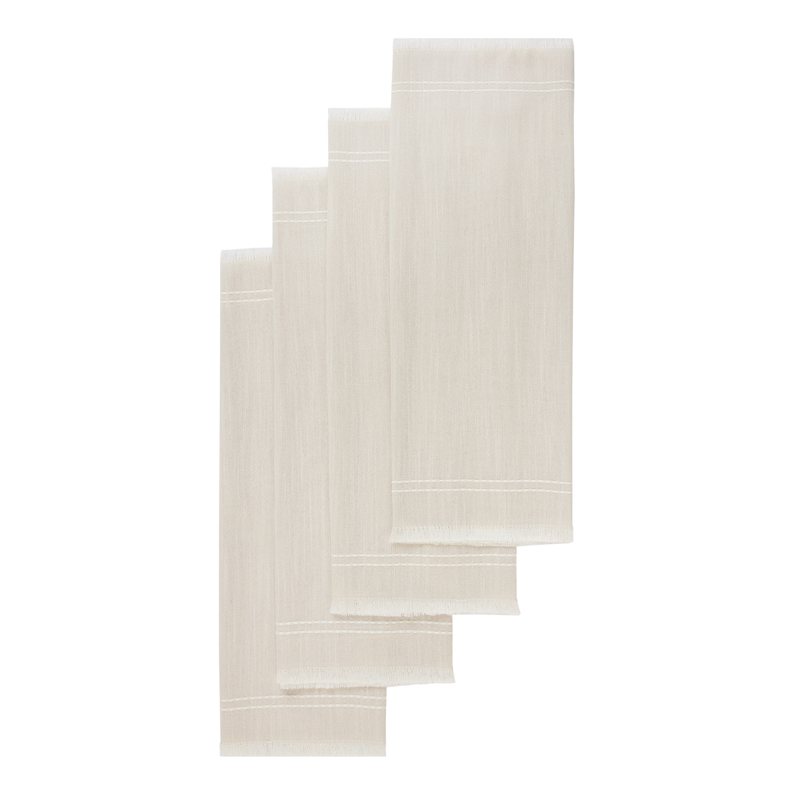 (2 pack) Better Homes & Gardens BG FRINGE 4PK NP - 20 x 20 - Beige - 57% Polyester/43% Cotton