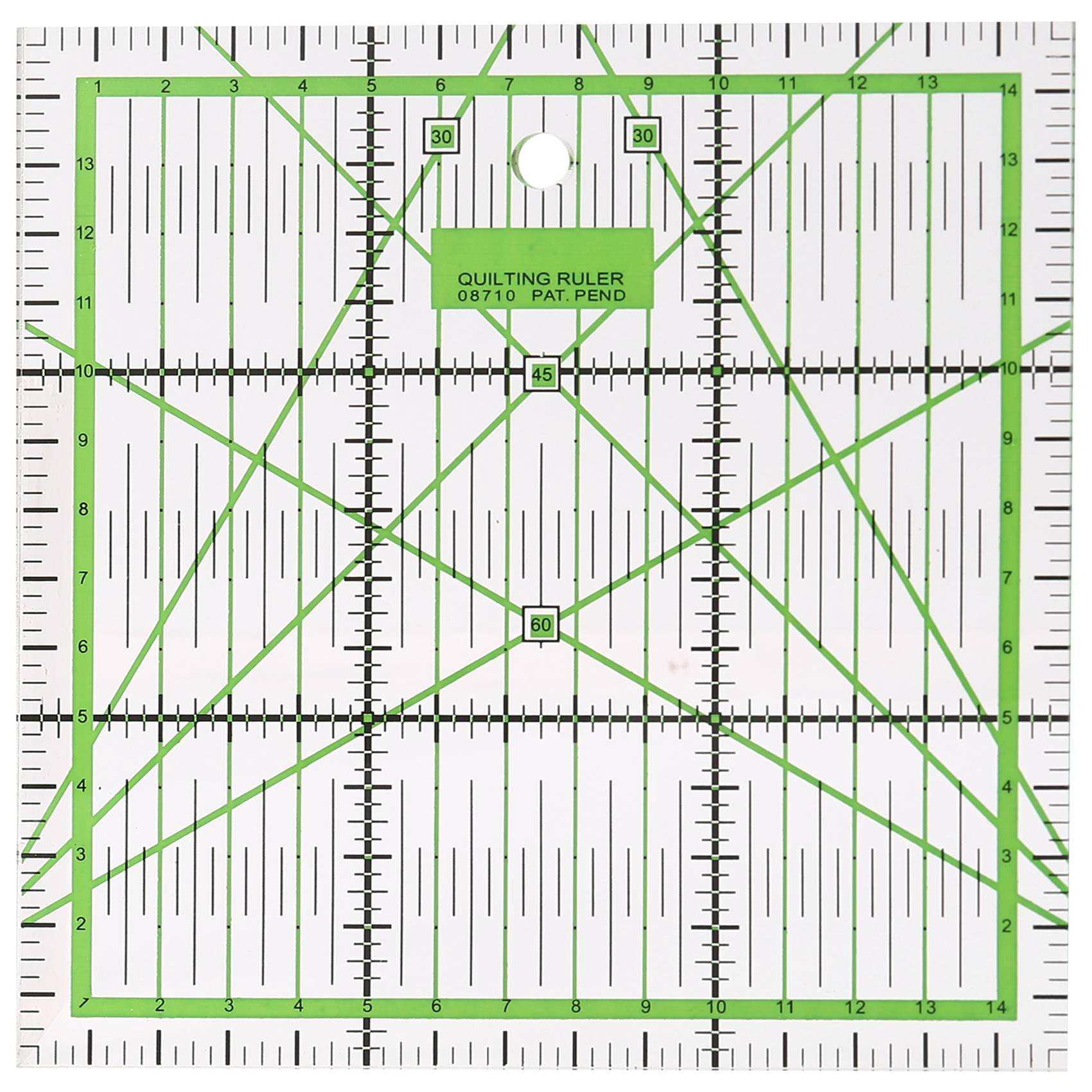 1 Piece of Square Patchwork Ruler for Sewing Ruler, TwoColor Grid Line