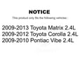 thumbnail image 2 of Transit Auto Front Wheel Bearing and Suspension Link Kit for Car Toyota Corolla Matrix Pontiac Vibe 2.4L - Left Right Side (Driver Passenger) K7T-100953, 2 of 10