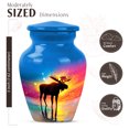 thumbnail image 2 of JAGASY Moose Urn for Ashes Adult Male, Blue Small Urns for Human Ashes keepsake, Sunset Decorative Urns for Mother, Miniature Cremation Urn for Father, (3 Inch), 2 of 7