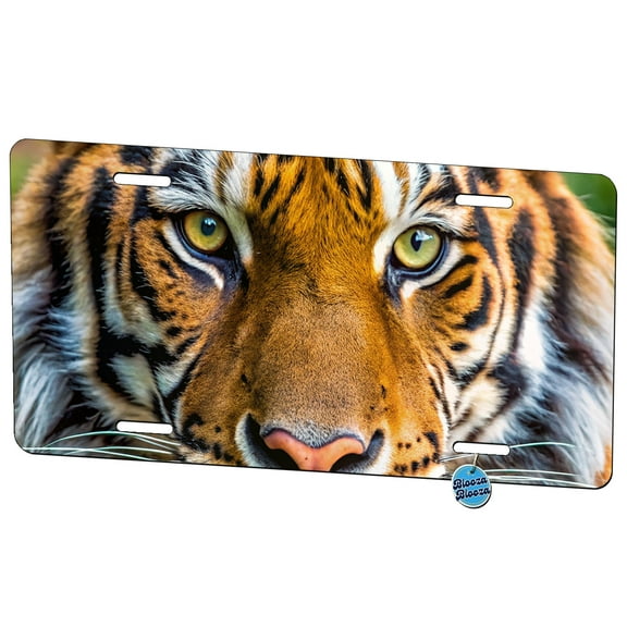 Tiger Face Metal Novelty License Plate