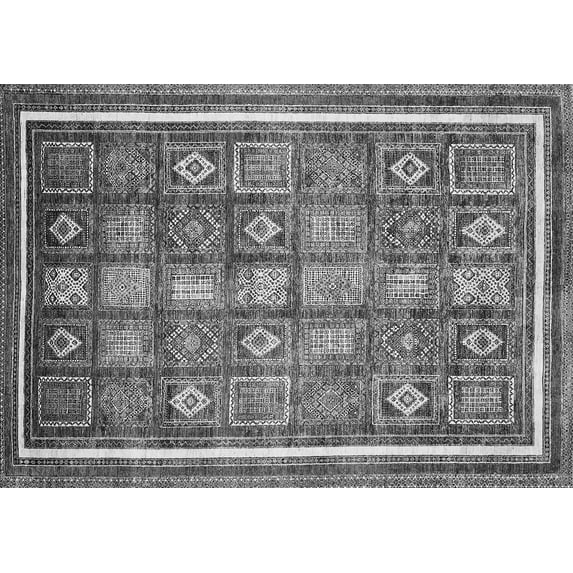 Ahgly Company Indoor Rectangle Oriental Gray Modern Area Rugs, 3' x 5'