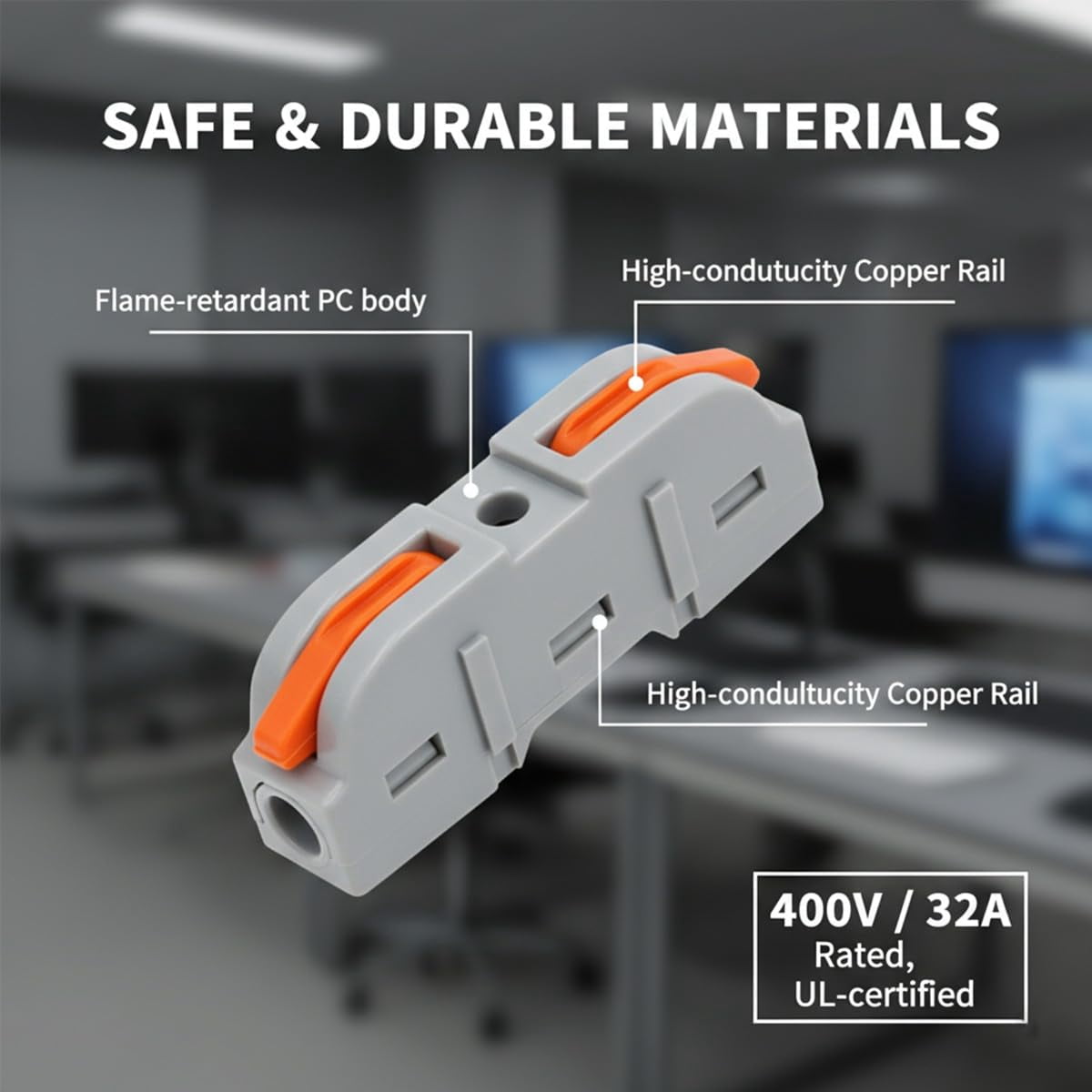 2026 Upgrade Universal Quick Lever Electrical Wire Connectors 12-24AWG Push-in Terminals for Home Wiring