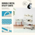 thumbnail image 4 of Gianna 3 Tier Rolling Storage Cart with Lockable Wheels and Handle for Kitchen Bathroom, 4 of 7