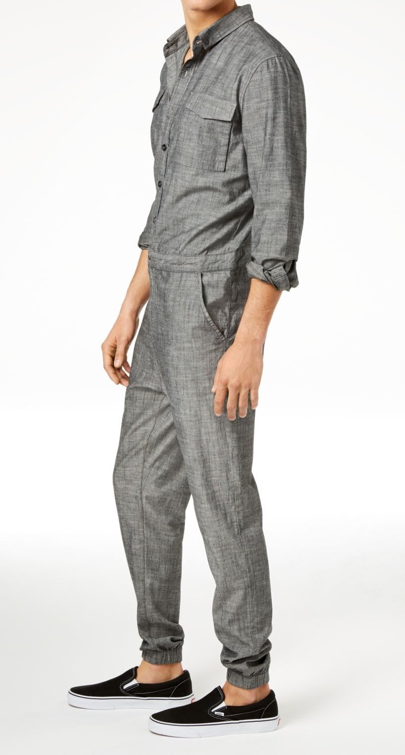 Mens Button Front Jumpsuit Coveralls XL