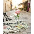 thumbnail image 4 of Fitted Round Tablecloths Table Covers 45-54in,French Country Garden Butterfly Floral Watering Can Waterproof Elastic Edged Table Cloth for Kitchen Dining Holiday Party Tables Decor,Farm Flower Plant, 4 of 6
