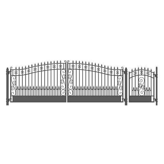 ALEKO Venice Style Steel Dual Driveway Gate 18 ft and Pedestrian Gate
