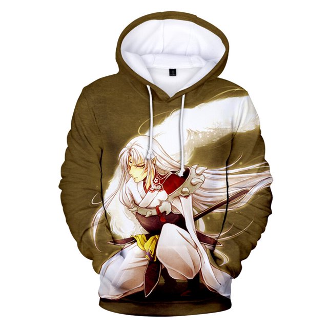 Sudaderas Con Capucha Anime Inuyasha Hombres/Otoño Invierno Estilo Harajuku Moda Dibujos Animados Impresión 3D Hoody
