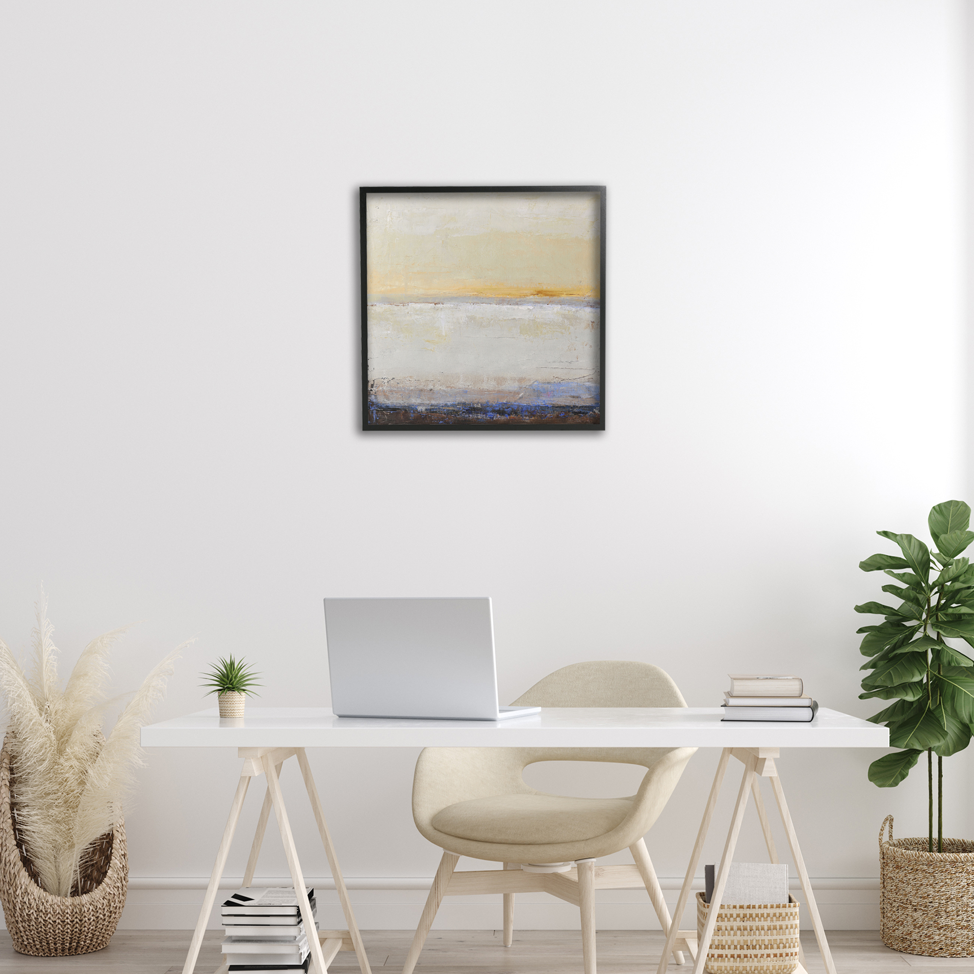 Sweeping Subtle Horizon Black Framed Giclee Art, design by Design Fabrikken