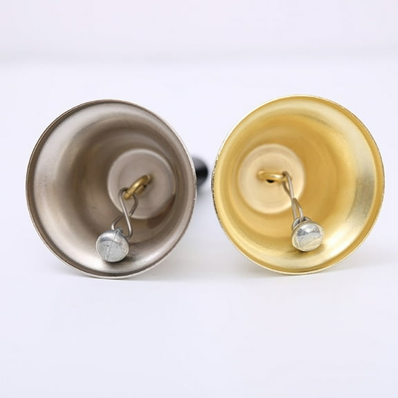 ROSENICE Classic Feel Handheld Bell Round Shape Metal Golden 1Pack