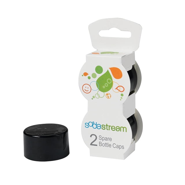 Tapones para botellas Sodastream, paquete de 2 tapas negras de repuesto