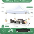 thumbnail image 6 of SANOPY 10' x 10' Pop up Canopy Tent, Adjustable Commercial Instant Outdoor Party Tent with 3 Removable Sidewalls, Carry Bag, White, 6 of 6