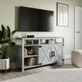 thumbnail image 2 of BELLEZE 58" Modern Farmhouse TV Stand for TVs Up to 65", Double Barn Door Entertainment Center with Storage Shelves and Cabinets - Preston (Stone Grey), 2 of 7
