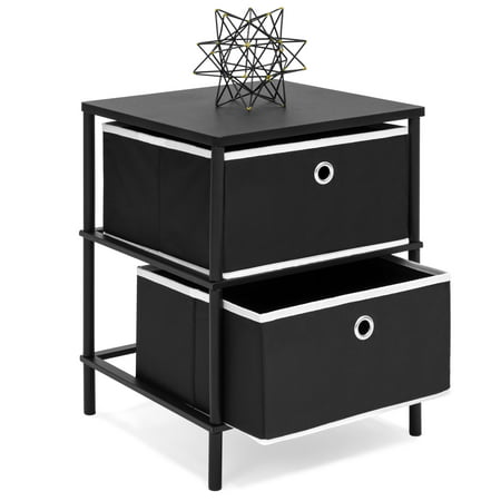 Best Choice Products Bedroom Nightstand End Side Table with 2 Storage Drawers,