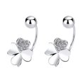 thumbnail image 1 of 1 par de pendientes de botón de plata esterlina con forma de hoja, pendientes de botón para mujer para fiestas, festivales y aniversarios, 1 of 13