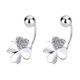 thumbnail image 1 of Pendientes de botón de Plata esterlina con forma de hoja Nikou para mujer, 1 of 13