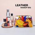 thumbnail image 7 of Saiise Pikmin Print Makeup Bag PU Leather Travel Makeup Bag Organizer Makeup Pouch, Portable Cosmetic Bags for Women,Cute Make Up Bag for Travel Size Toiletries Accessories Brushes, 7 of 7