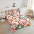 thumbnail image 4 of Erosebridal Groovy Floral Bedding Twin Comforter Set for Girls, Pink Flower Patchwork Down Comforter, Reversible 2pcs, Breathable, 4 of 7