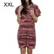 thumbnail image 1 of Vestido de mujer Camiseta larga con estampado de camuflaje Vestido suelto de manga corta, rojo vino, XXL seitruly AP002154-13, 1 of 6