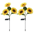 thumbnail image 2 of Paquete de 4 Luces Solares de Girasol para Exteriores, Impermeables, Luz LED Solar, Luz de Paisaje para Césped, Patio, Camino, Decoración de Jardín, 2 of 5