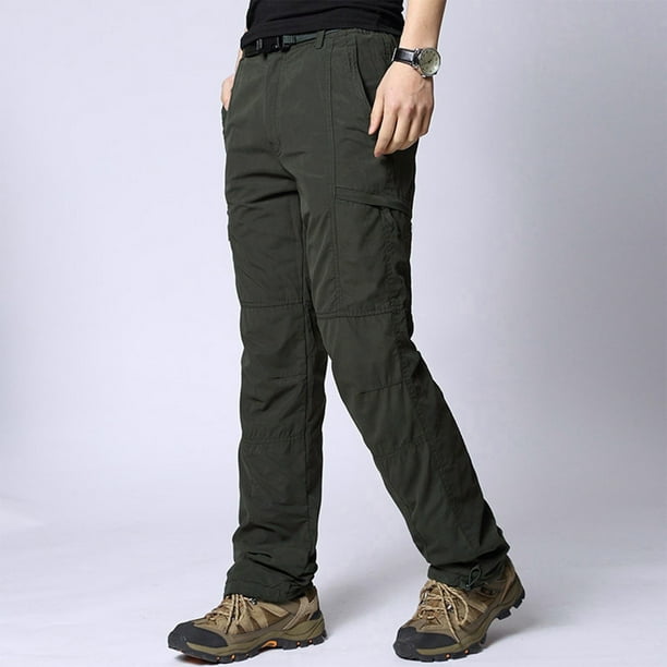 Pantalones largos de moda para hombre, casuales, de color sólido, con bolsillos y cremallera, cintura elástica, de poliéster.