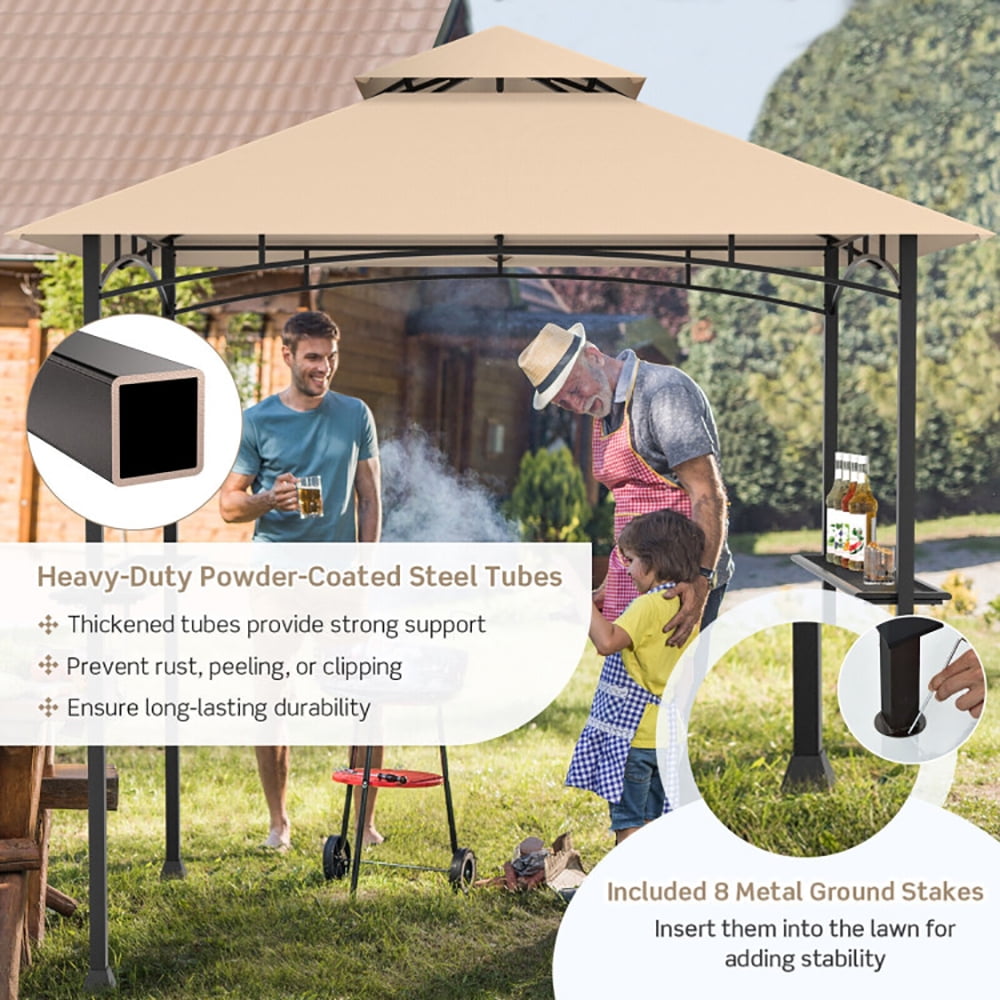 Aimee Lii 8 x 5 Feet 2-Tier BBQ Grill Gazebo Barbecue Canopy, Backyard Canopy Gazebo for Party Wedding Aimee Lii 8 x 5 Feet 2-Tier BBQ Grill Gazebo Barbecue Canopy, Backyard Canopy Gazebo for Party Wedding