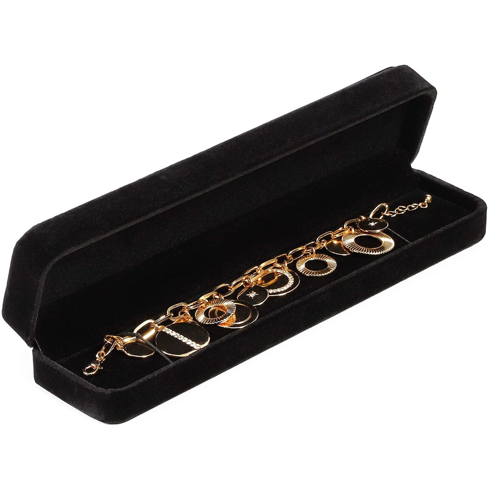 6 PCs High Quality Black Velvet Ring Gift Square Box Case Jewelry Display 