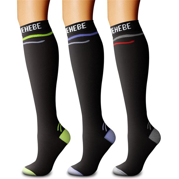 Calcetines de compresión CHARMKING Circulation de 15 a 20 mm Hg (3 pares)