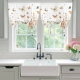 thumbnail image 5 of Watercolor Flower Tie Up Curtain 63 Inches Long, Rustic Butterfly Plant Balloon Style Kitchen Window Curtain Over Sink, Small Window Rod Pocket Curtain 46"x63", 5 of 9