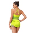 thumbnail image 2 of Haitryli Women's Sparkly Rhinestone Latin Jazz Dance Dress Fringe Leotard Tango Rumba Ballroom Dance Fluorescent Yellow M, 2 of 5