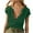 Green, variant on Women Deep V Neck Low Cut Tops Casual Ribbed Knit Henley T-Shirts Summer Short Sleeve Tees